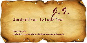 Jentetics Izidóra névjegykártya