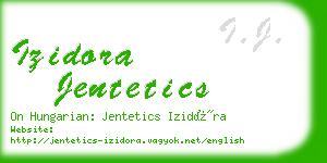 izidora jentetics business card